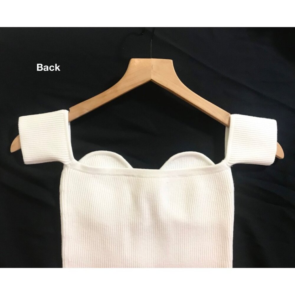 Helmut Lang Contour Banded-Sleeve Top in White - XS - NWT - Picture 8 of 9